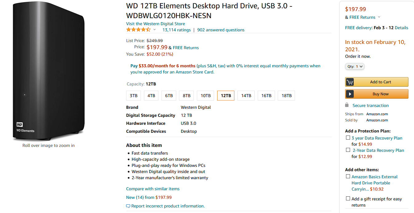 Screenshot_2021-01-25 Amazon com WD 12TB Elements Desktop Hard Drive, USB 3 0 - WDBWLG0120HBK-NESN Computers Accessories.png